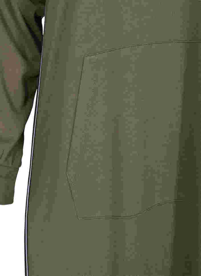 Sweatkleid mit Kapuze und Reißverschluss, Dusty Olive, Packshot image number 3