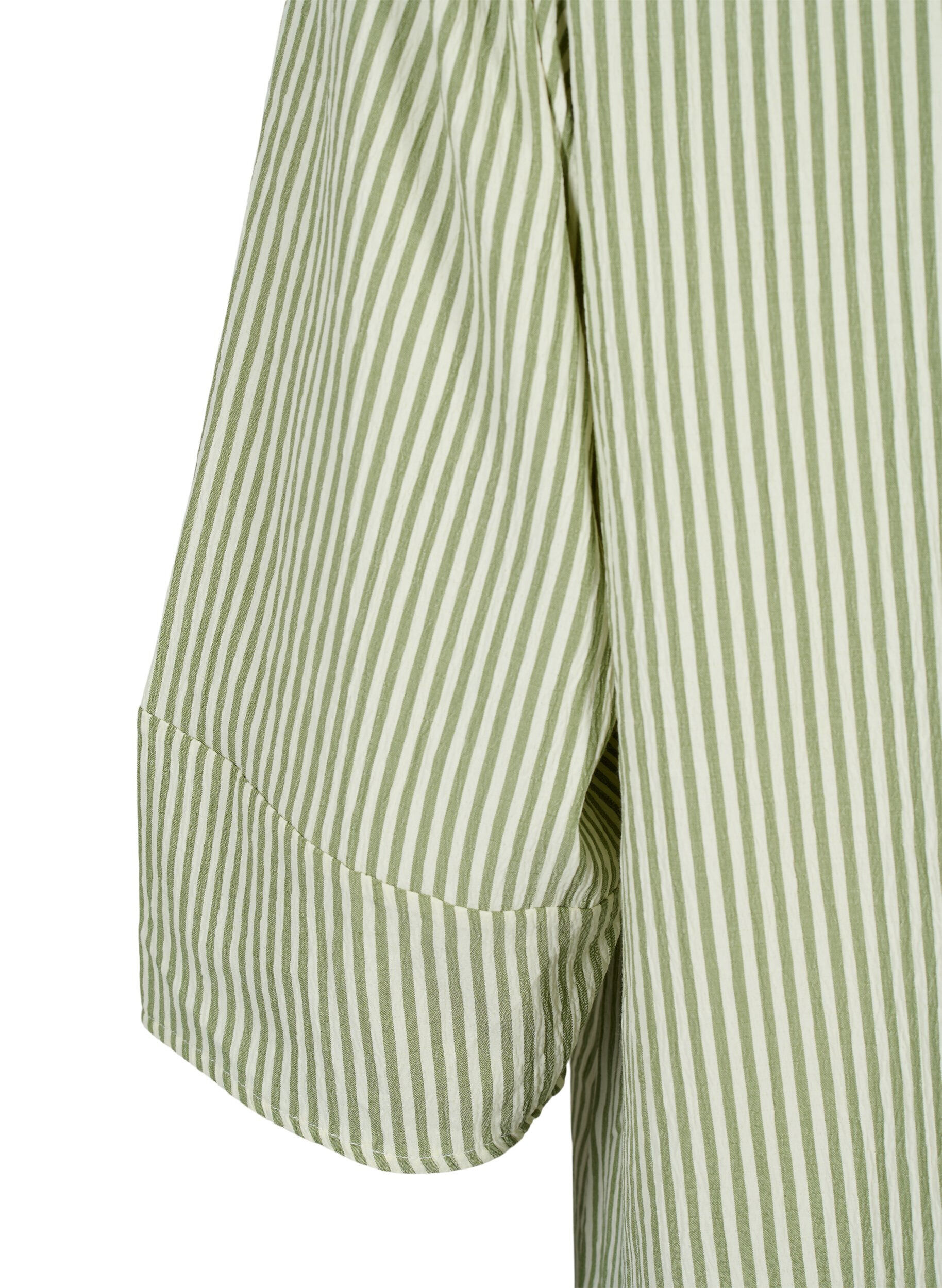 Zizzi Gestreiftes Kleid mit 3/4-&Auml;rmeln, Green Stripe, Packshot image number 3