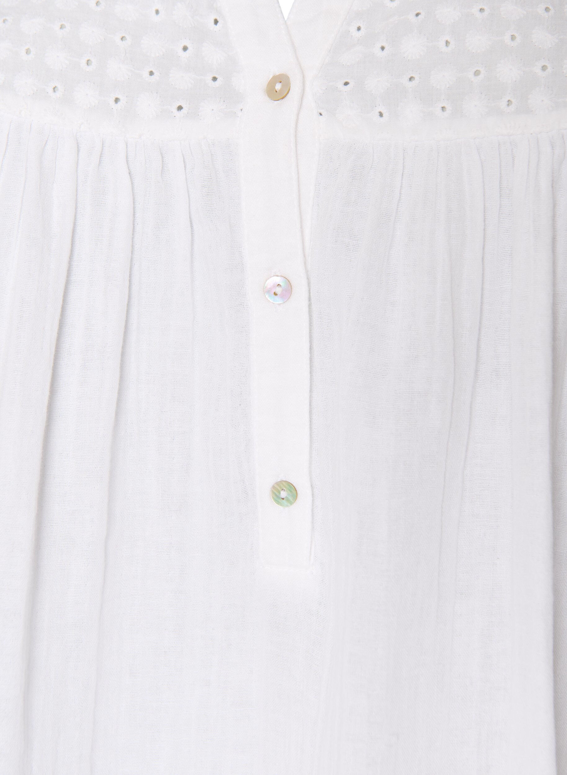 ZizziBluse aus Baumwollmusselin mit Lochstickerei, Wei&szlig;, Packshot image number 2
