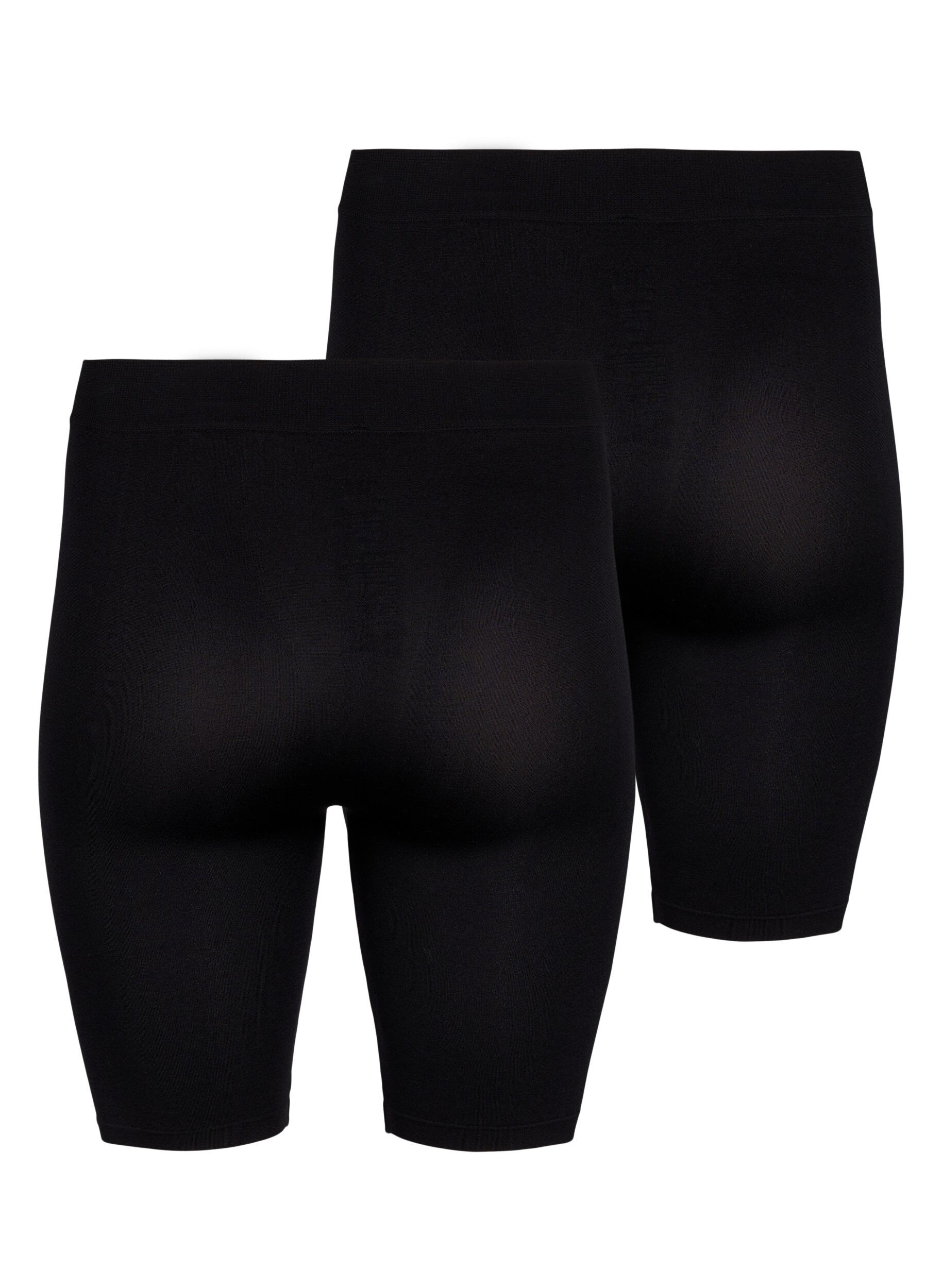 Zizzi 2-pack nahtlose Basic Kurze Hosen, Black, Packshot image number 1