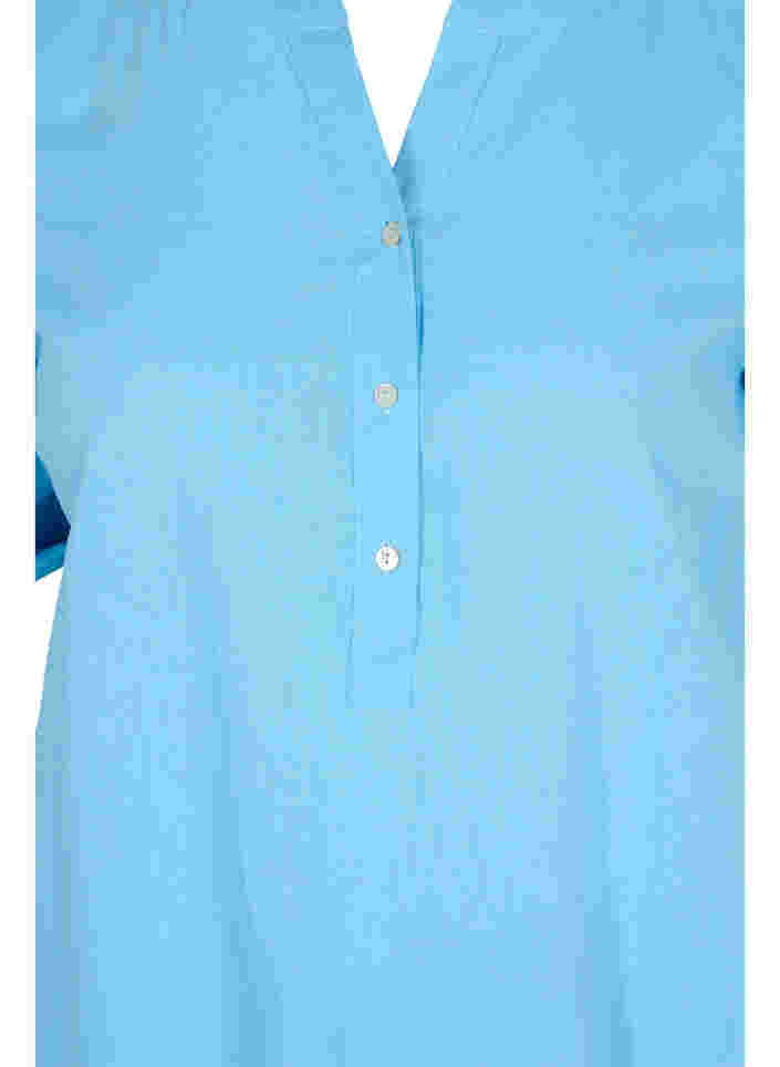 Langes kurzärmeliges Hemdkleid, Alaskan Blue, Packshot image number 2