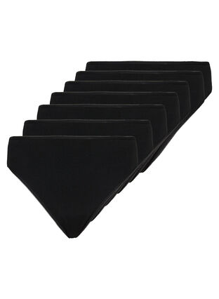 7-pack G-String aus Baumwolle, Black, Packshot image number 0