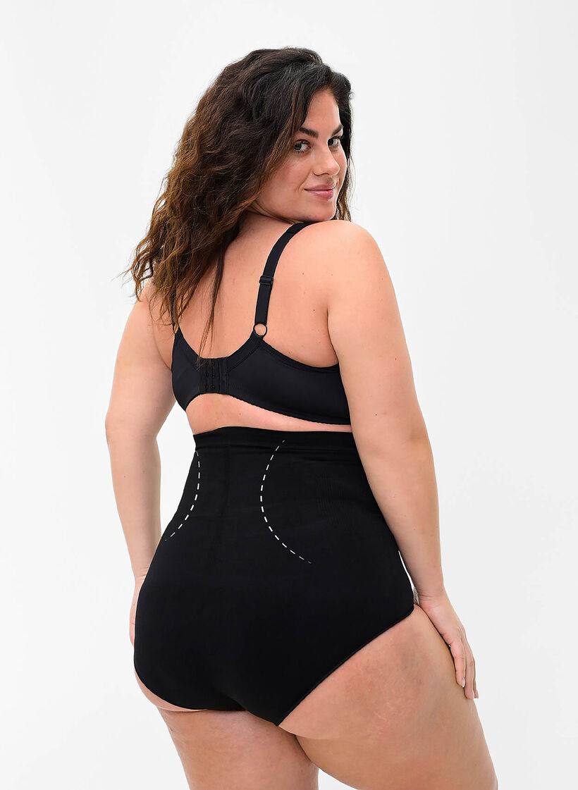 Hochtaillierter Shapewear Slip, Schwarz, Model image number 1