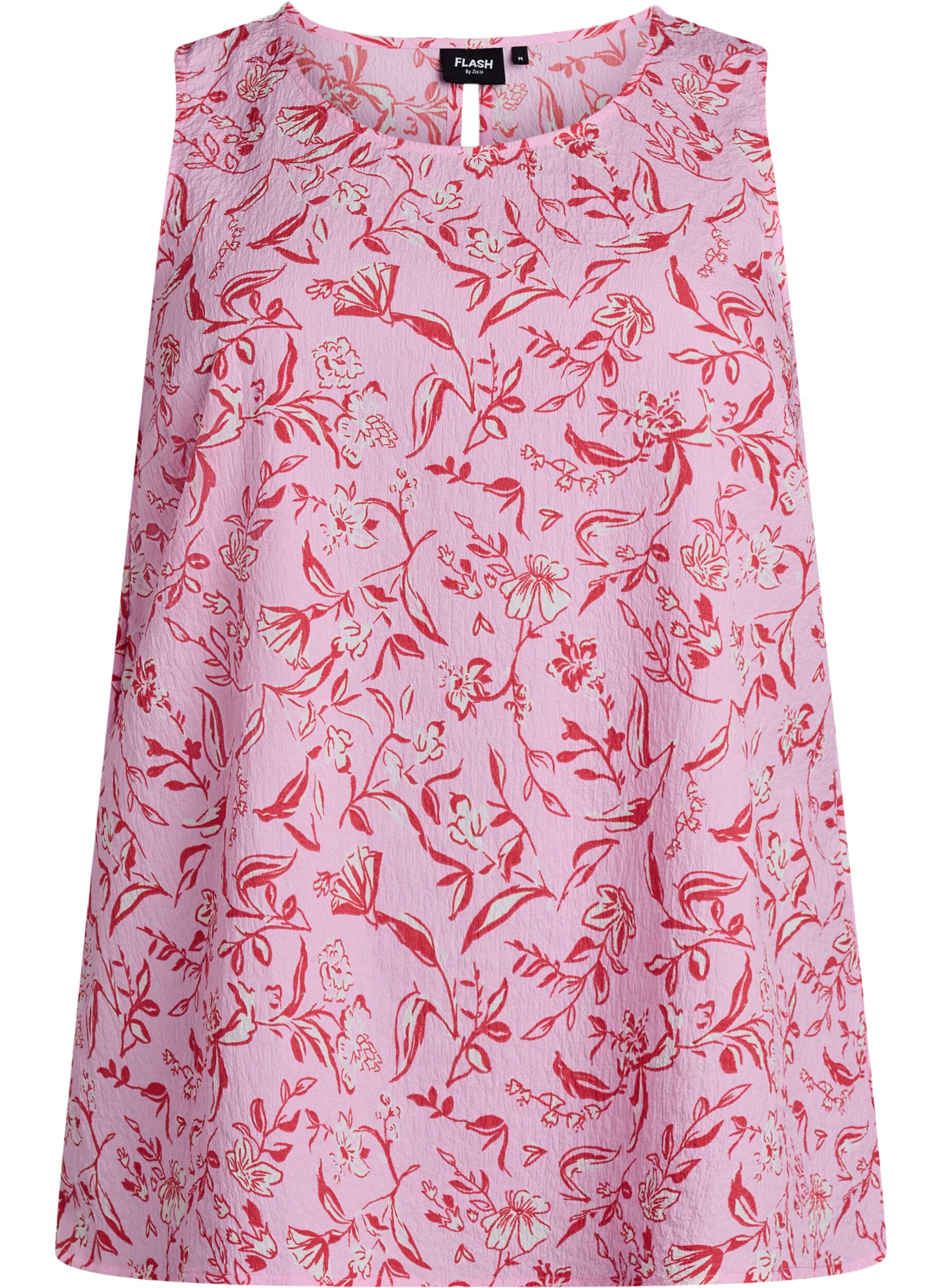 Zizzi &Auml;rmelloses Top mit Struktur, Rot, Packshot image number 0