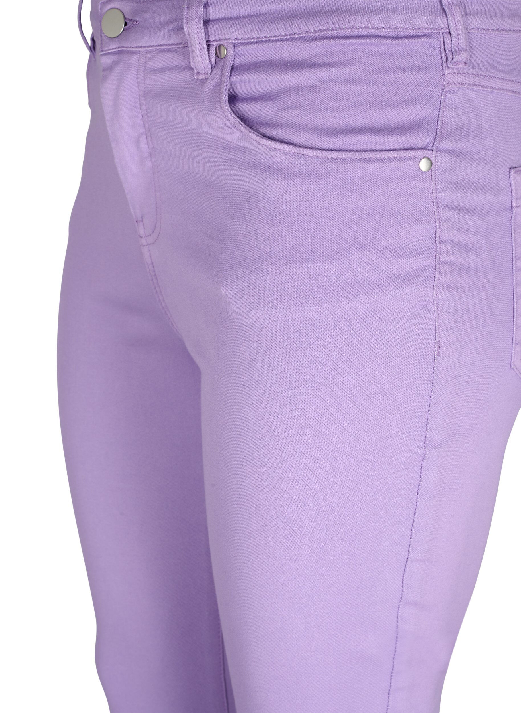 Zizzi Hochtaillierte Amy jeans in Super Slim Fit, Chalk Violet, Packshot image number 2
