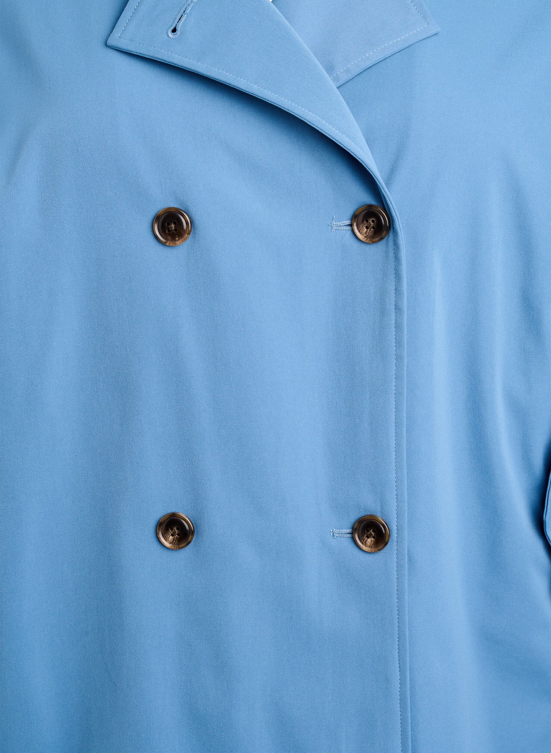 Zizzi Kurzer Trenchcoat mit Taschen, Blau, Packshot image number 2