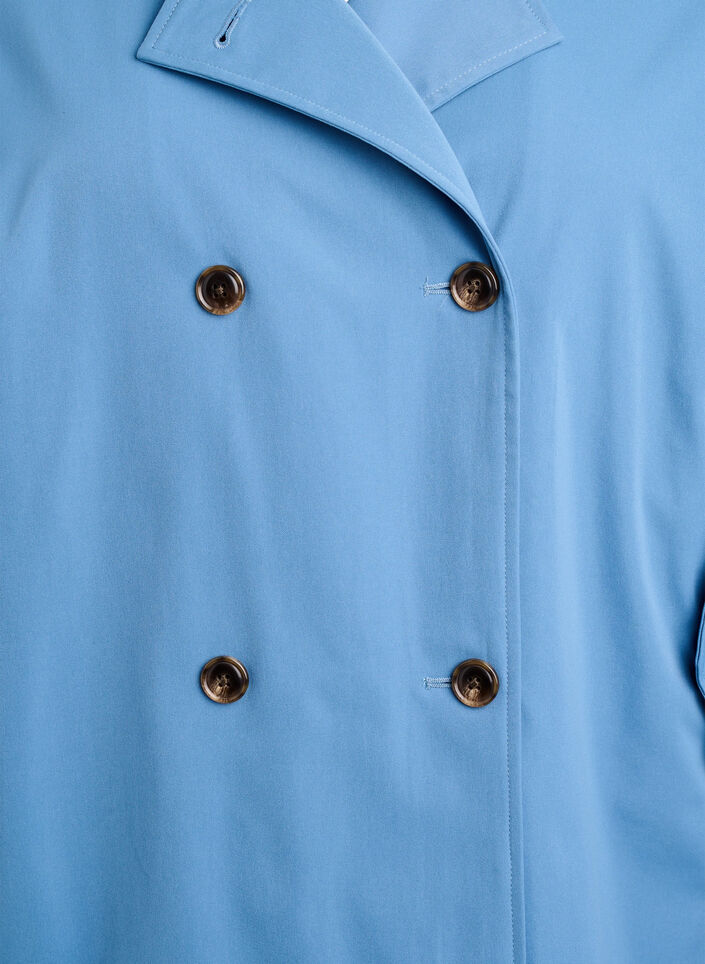Kurzer Trenchcoat mit Taschen, Blau, Packshot image number 2