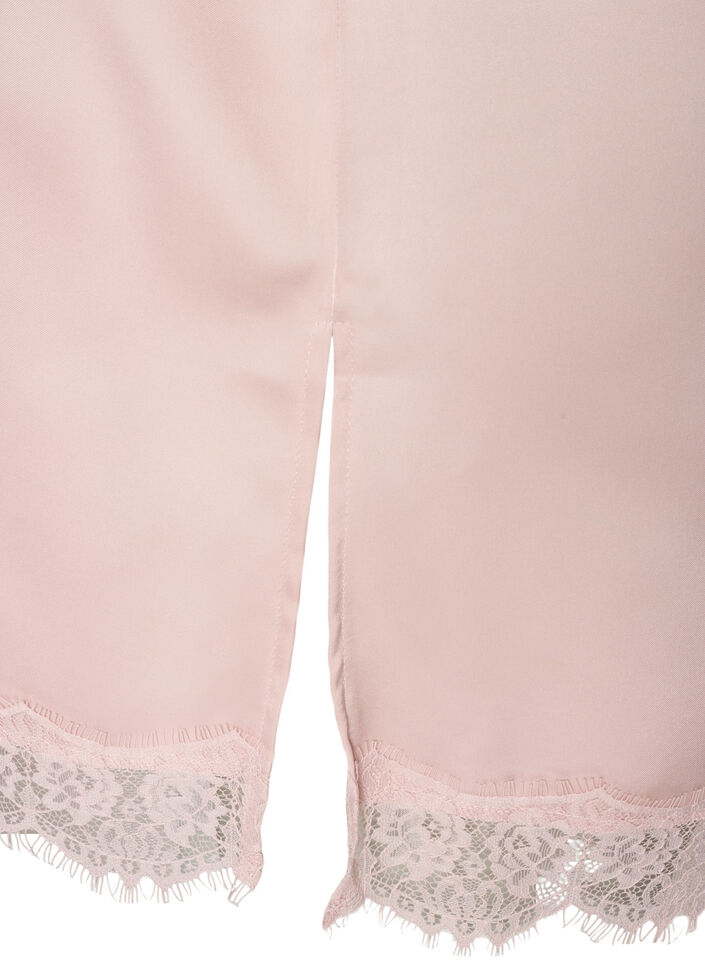 Langes Top aus Satin mit Spitzen, Rot, Packshot image number 3