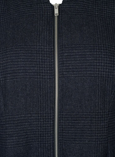 Karierter Mantel mit Wolle, Dark Grey Melange, Packshot image number 2