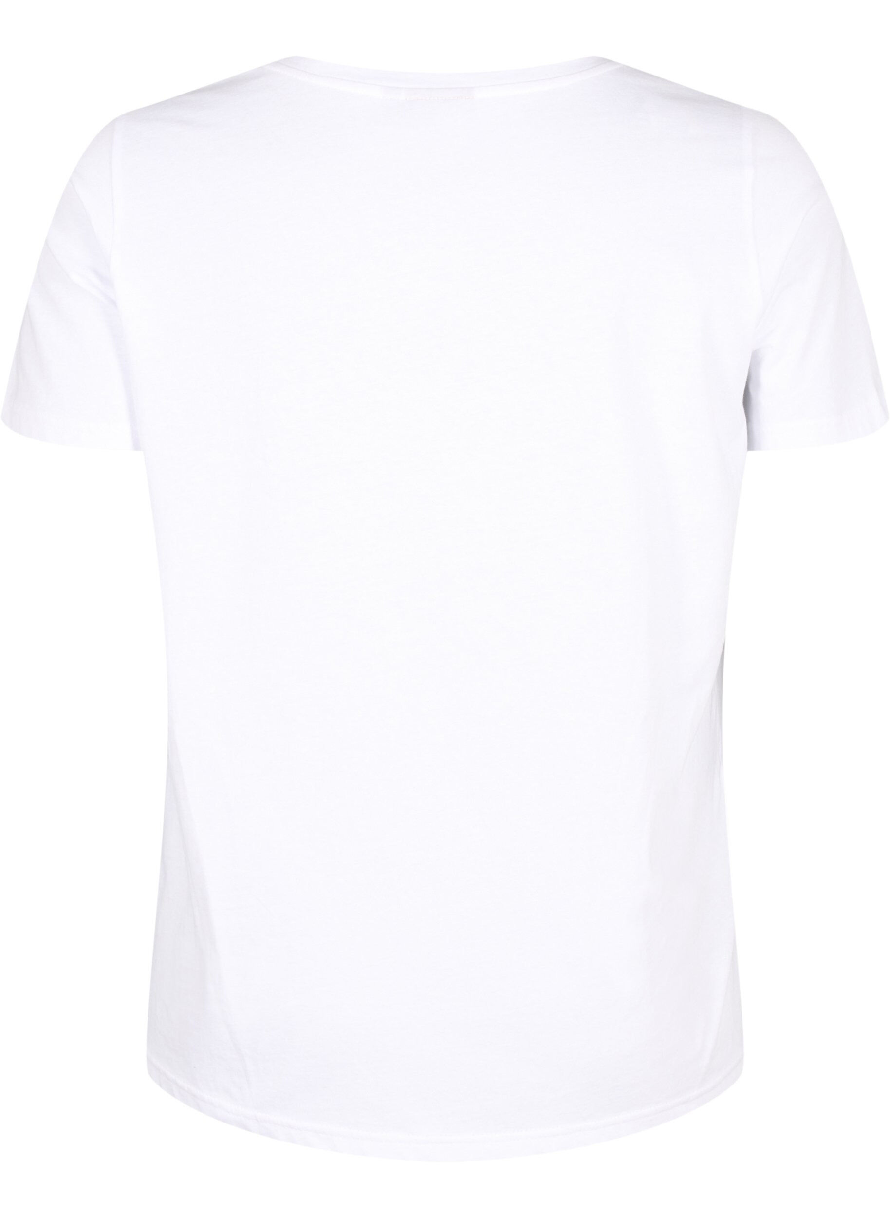 Zizzi T-Shirt aus Baumwolle mit aufgestickter Kirsche, B.White CherryEMB., Packshot image number 1