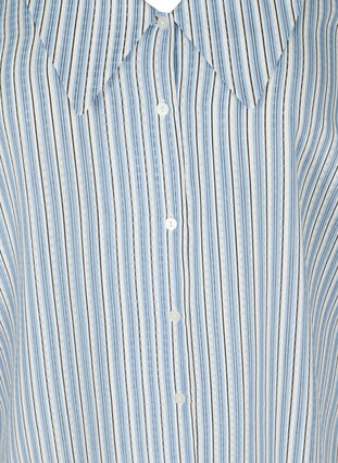 Gestreifte Hemdbluse mit großem Kragen, Light Blue Stripe, Packshot image number 2