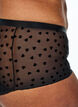 Hipster-Menstruationsslip aus Mesh mit Herzdetails, Schwarz, Model image number 2