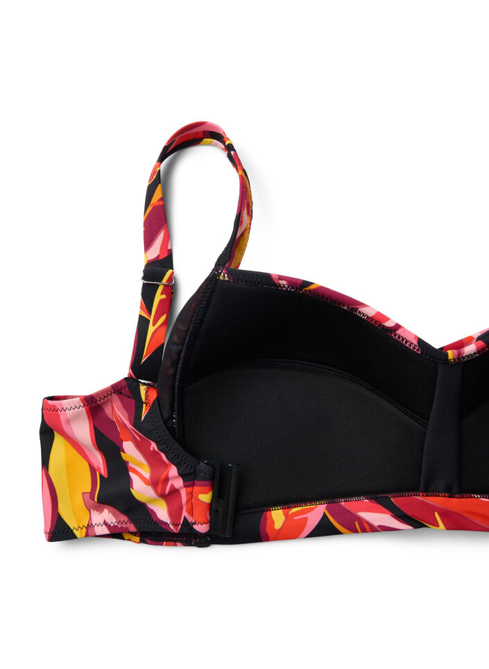 Wattierter Bikini-Oberteil mit Print, Rot, Packshot image number 3