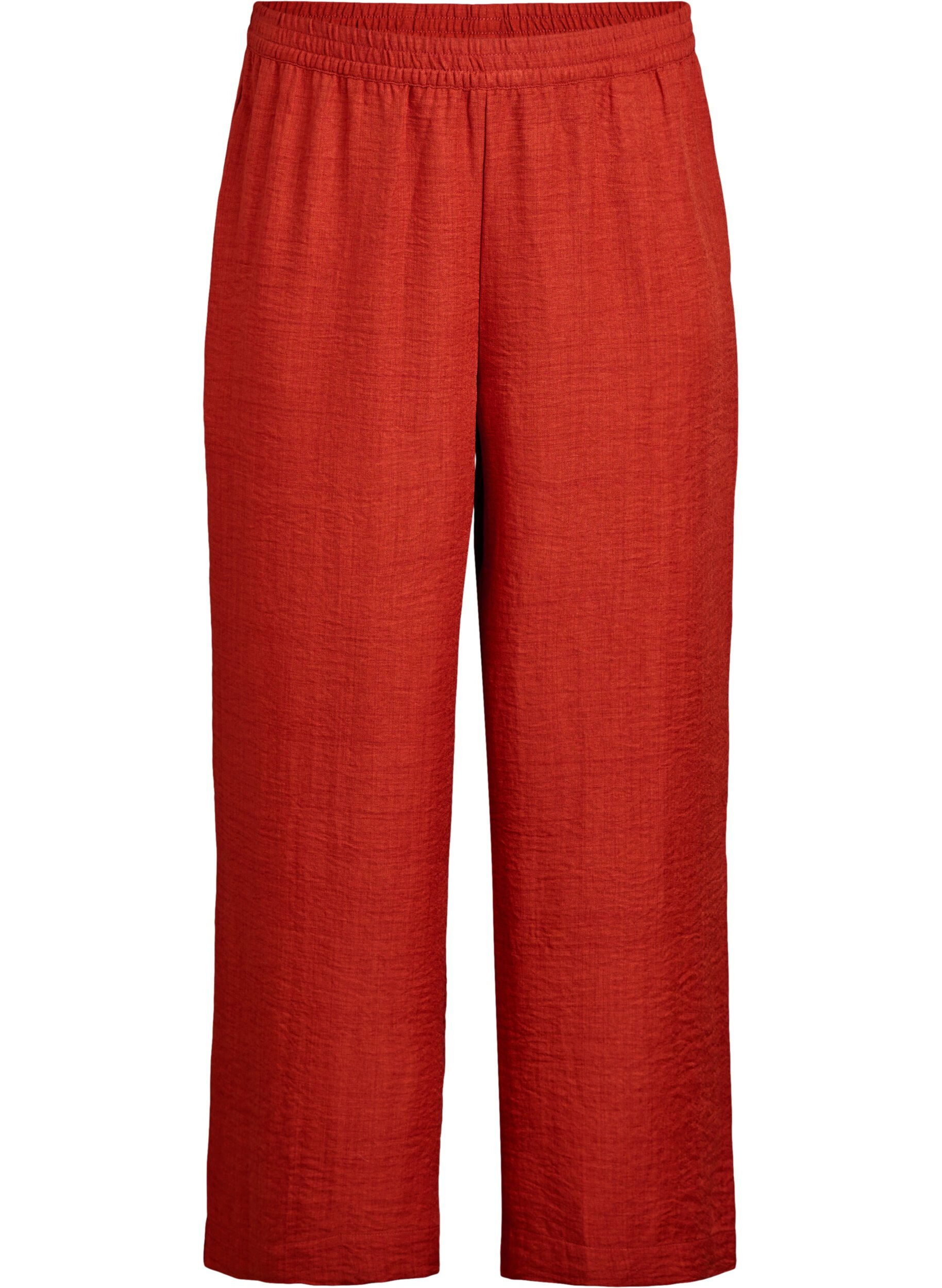 ZizziLockere Hose mit elastischem Bund und Taschen, Rot, Packshot image number 0