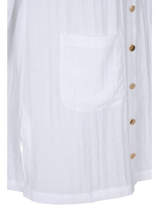 Lange Hemdbluse mit 3/4-Ärmel, Bright White, Packshot image number 3