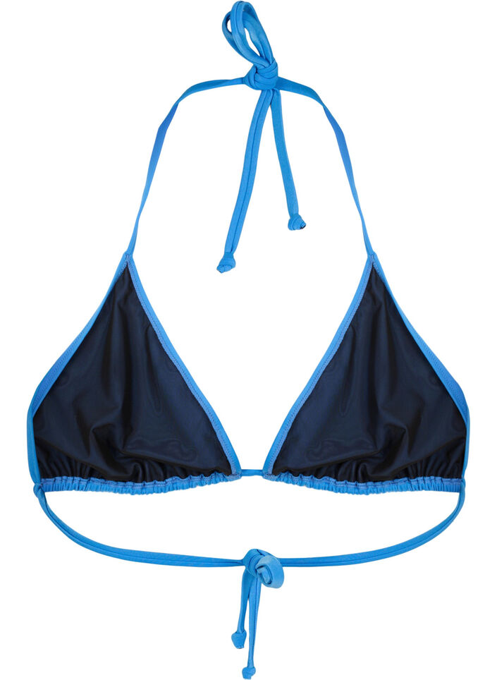 Einfarbiges Triangel-Bikinioberteil, Blau, Packshot image number 1