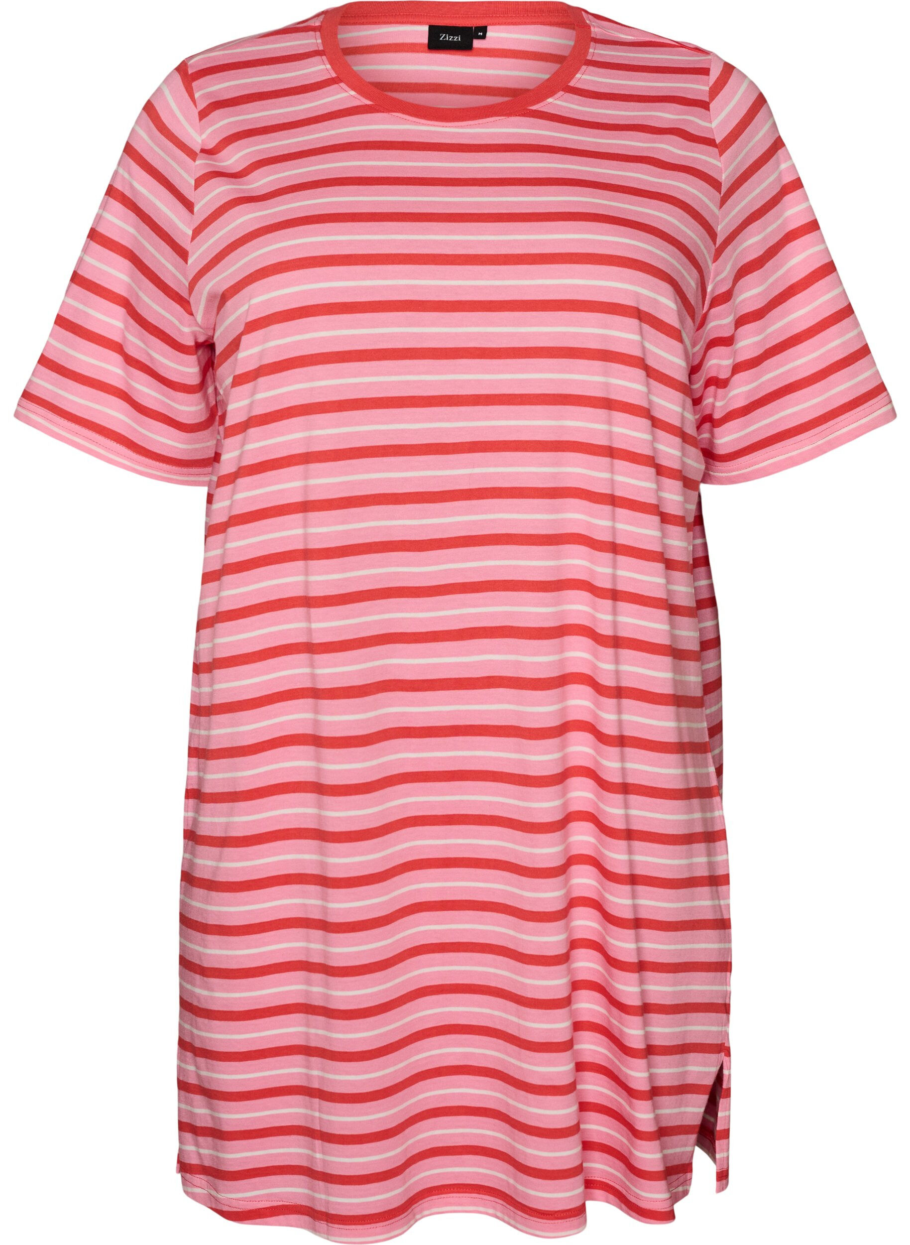 Langes oversized T-Shirt aus Bio-Baumwolle mit Streifen