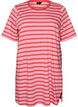 Langes oversized T-Shirt aus Bio-Baumwolle mit Streifen, Pink, Packshot image number 0