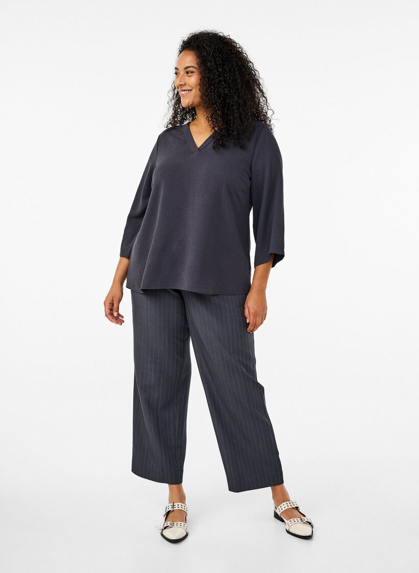 FLASH - Bluse mit 3/4-Ärmeln, Grau, Model image number 1