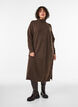 Strickkleid mit Rollkragen und Schlitzen, Braun, Model image number 0