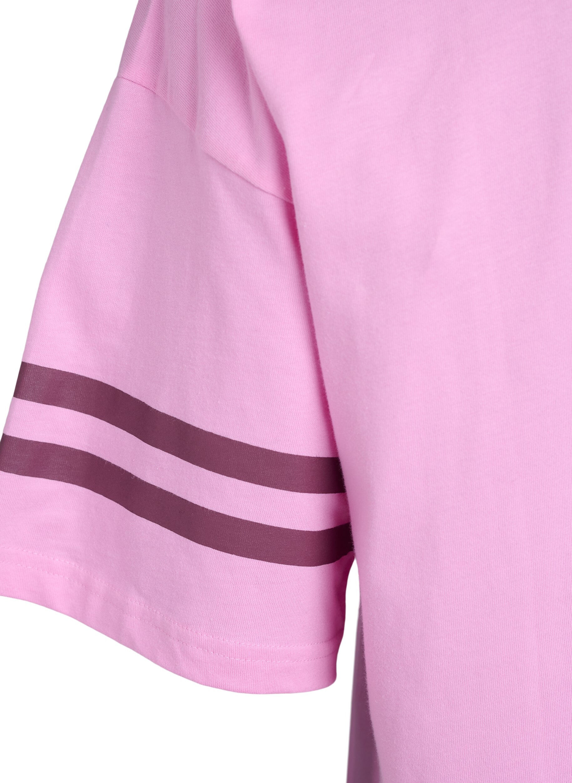 Zizzi Sportliches Oversize-College-T-Shirt, Pink, Packshot image number 3