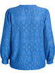 Langärmelige Bluse mit Lochstickerei, Blau, Packshot image number 1