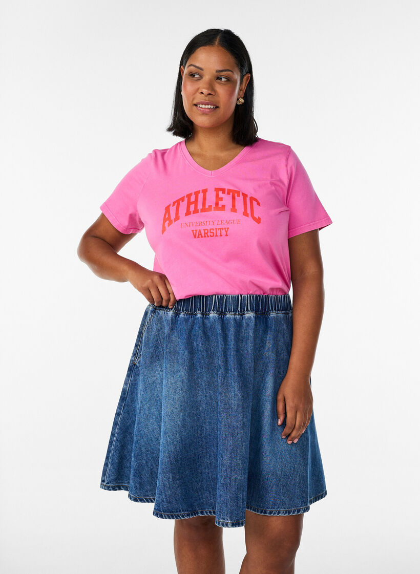 Kurzer Jeans-Skaterrock, Blau, Model image number 0