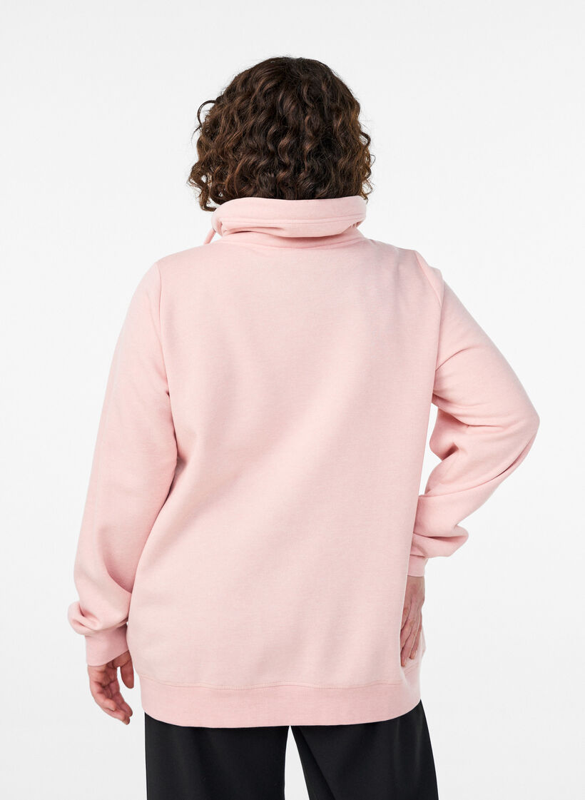 Sweatshirt mit hohem Kragen und Taschen, Rot, Model image number 2