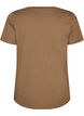 T-Shirt aus Baumwolle mit Frontprint und V-Ausschnitt, Braun, Packshot image number 1