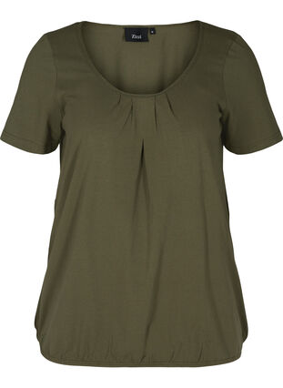 Kurzarm T-Shirt mit Rundhals und Spitze, Ivy Green, Packshot image number 0