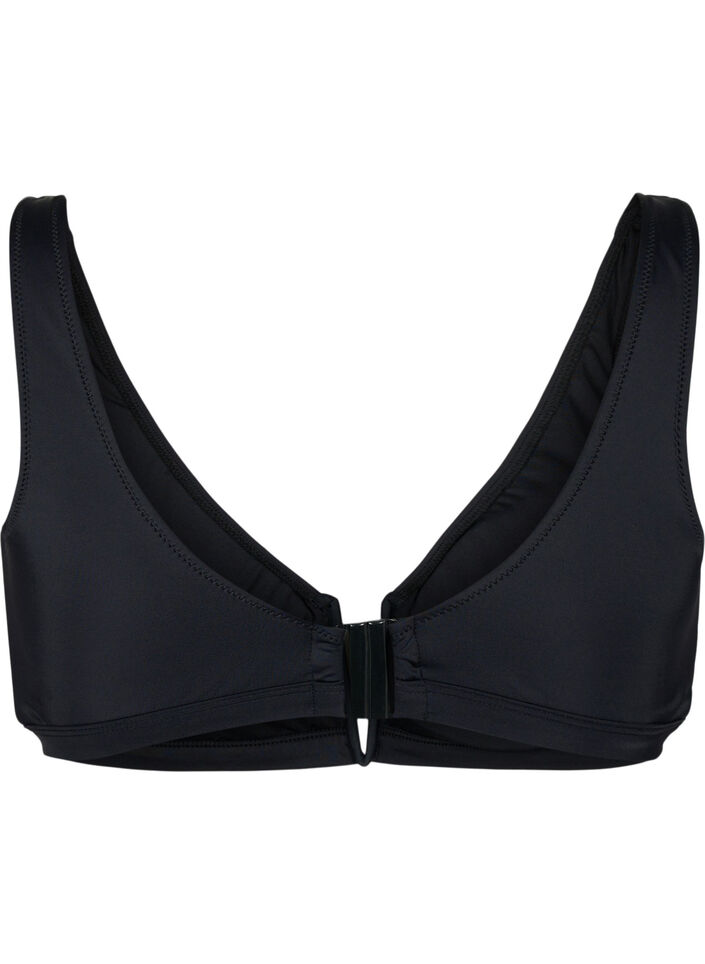 Bikinioberteil mit V-Bügel und herausnehmbaren Pads, Schwarz, Packshot image number 1