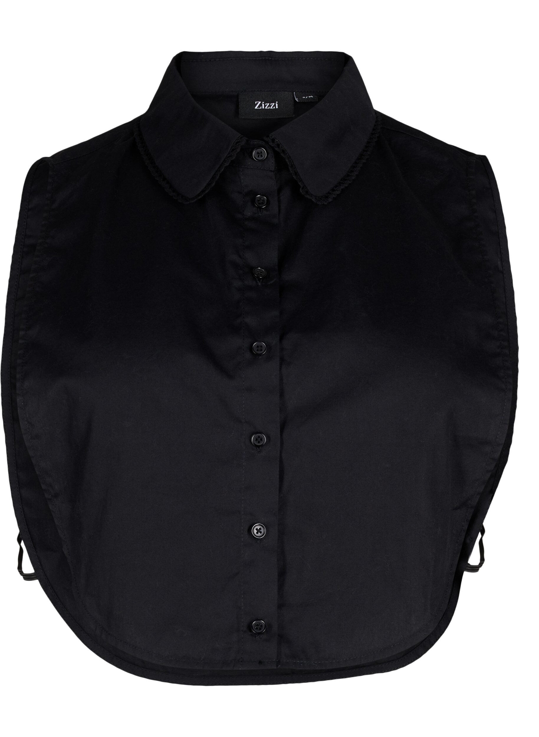 Zizzi Kragen mit Spitzenband, Black, Packshot image number 0