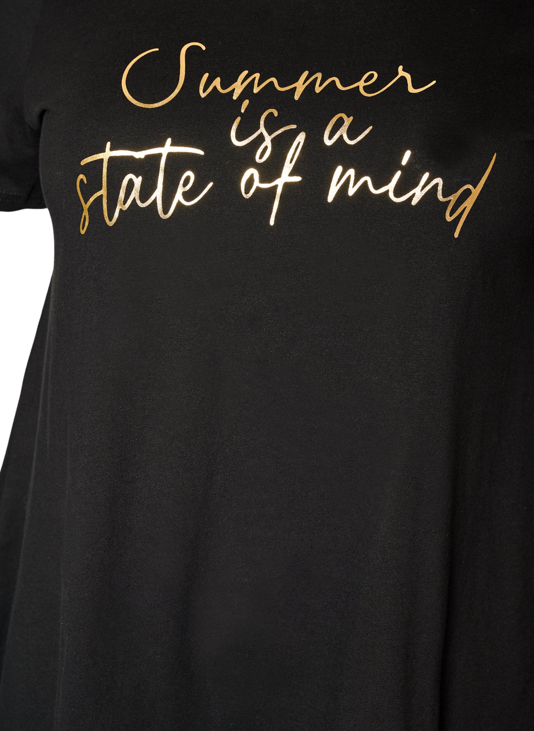 ZizziT-Shirt mit Rundhalsausschnitt und A-Linie, Schwarz, Packshot image number 2