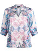 Bluse in Satin-Optik mit Paisleymuster und 3/4-&Auml;rmeln, Blau, Packshot image number 0