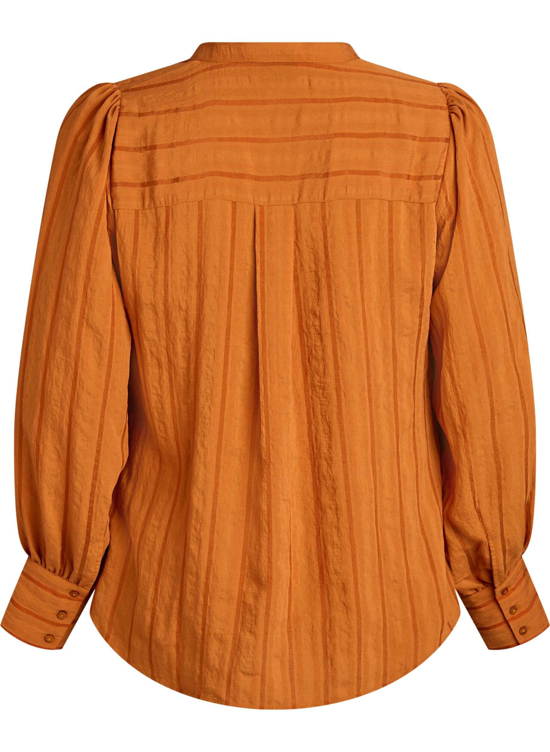 Zizzi Bluse mit L&auml;ngsstreifen, Orange, Packshot image number 1