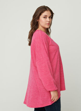 Bluse mit langen Ärmeln, Fandango Pink ASS, Model image number 1