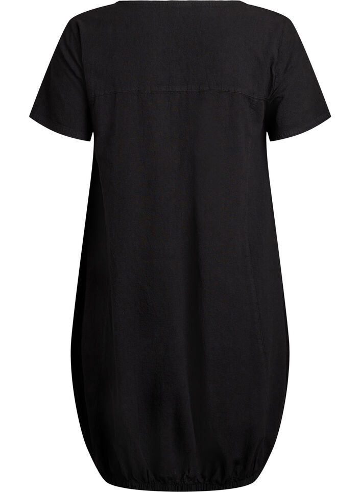 Kurzarm Kleid aus Baumwolle, Schwarz, Packshot image number 1