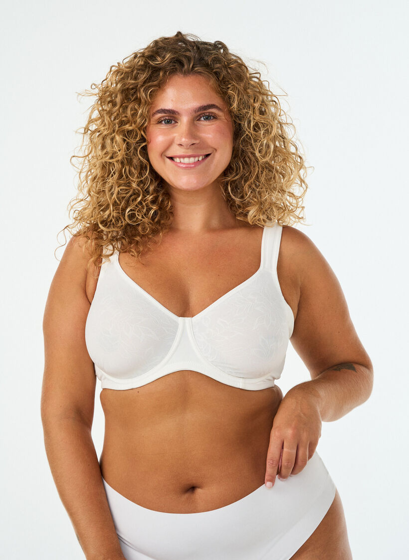 Komfort-BH mit Spitzen-Overlay und vorgeformten Cups, Wei&szlig;, Model image number 0