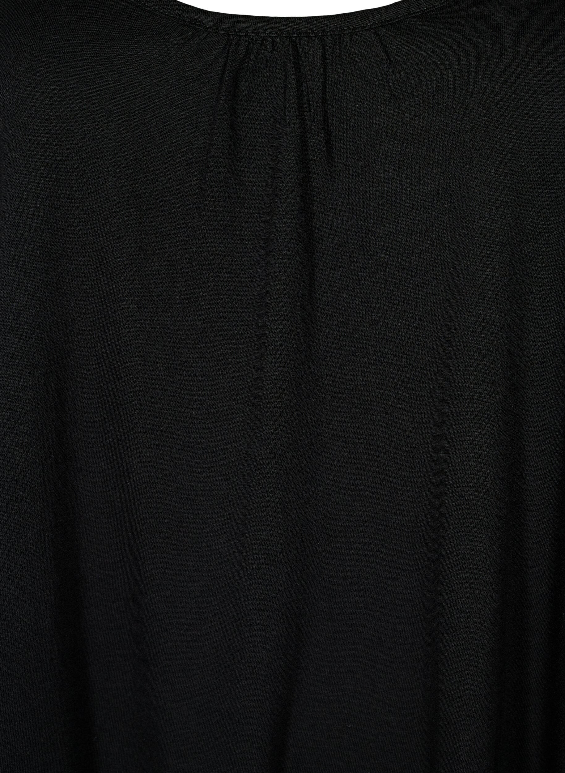 Zizzi 2er-Pack Tops aus einer Baumwollmischung, Deep Lavender/Black, Packshot image number 3