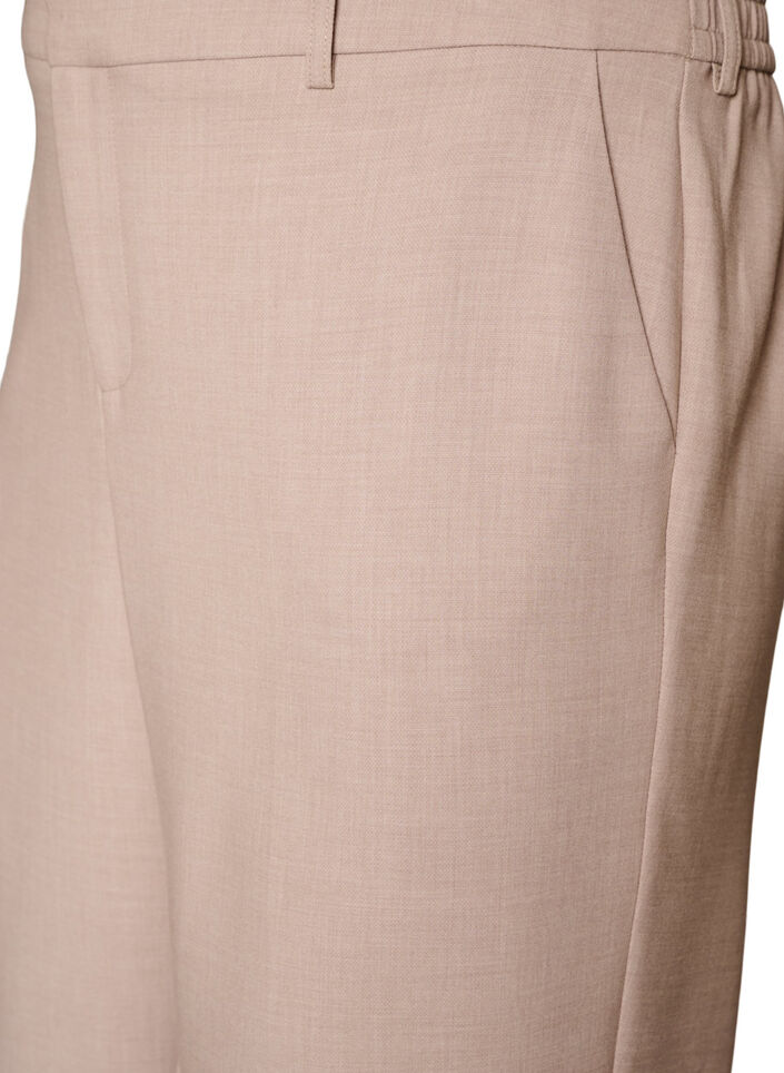 Taillierte Hose mit hoher Taille und gerader Passform, Beige, Packshot