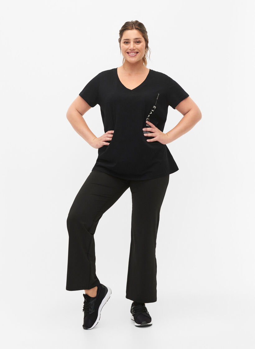 Sport-T-Shirt aus Baumwolle mit Aufdruck, Black w. Playstyle, Model image number 2