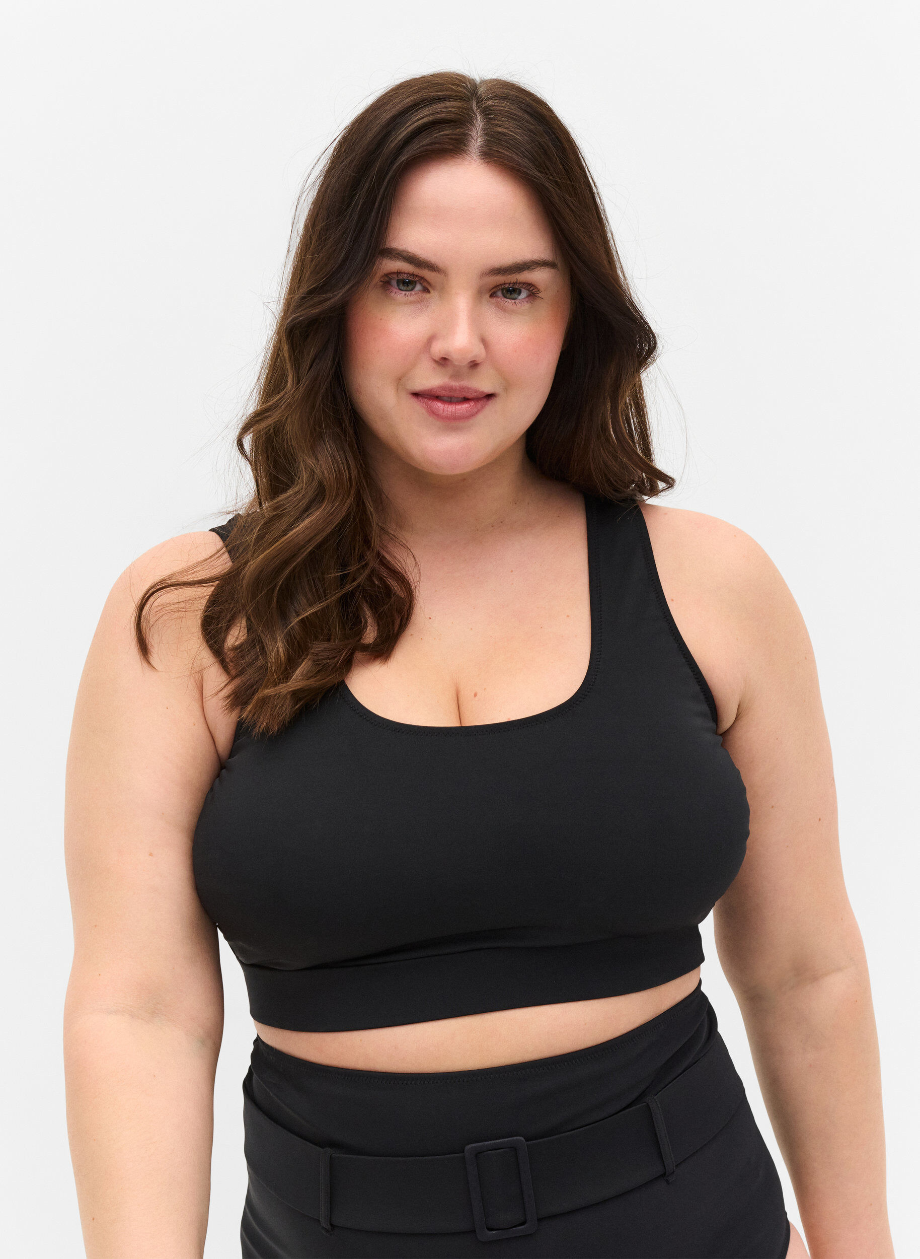 Zizzi Bikini-Top mit Rundhalsausschnitt, Black, Model image number 0