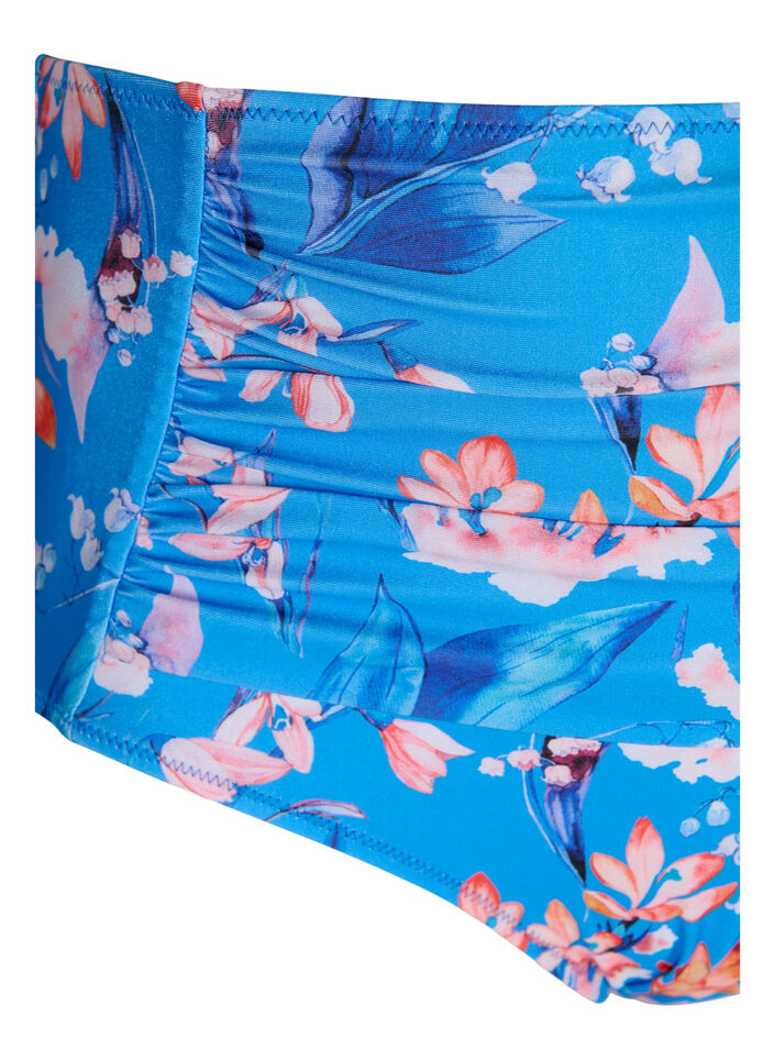 Extra hoch taillierte Bikini-Hose mit Print, Blau, Packshot image number 2