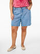 Locker geschnittene Jeansshorts mit hoher Taille, Blau, Model image number 3
