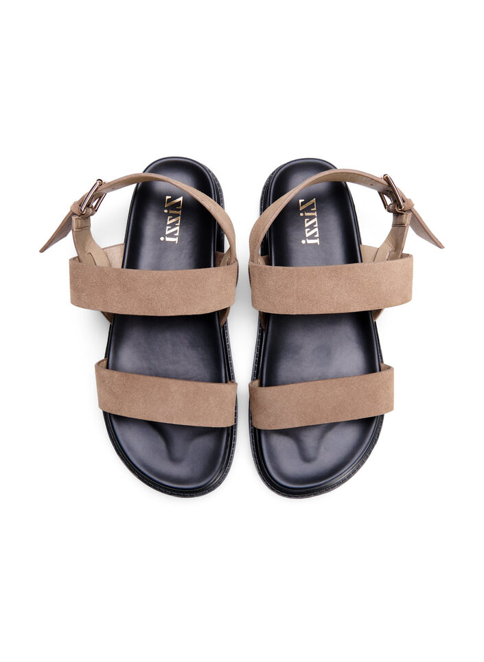 Wide Fit Sandalen aus Wildleder, Brown, Packshot image number 2