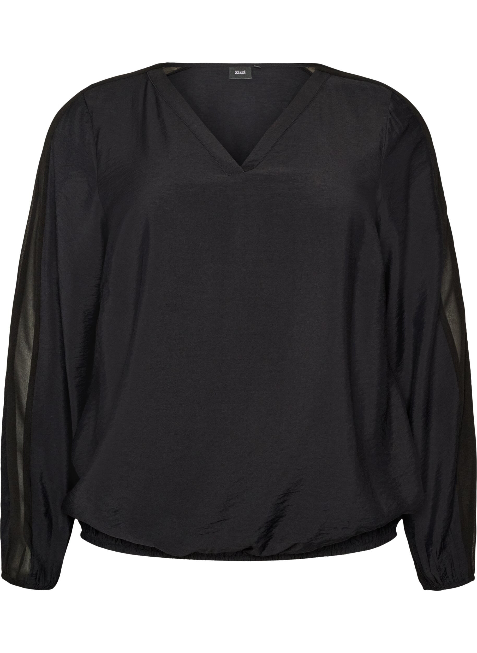 Bluse mit Balloneffekt und Chiffondetails