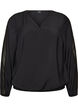 Bluse mit Balloneffekt und Chiffondetails, Schwarz, Packshot image number 0