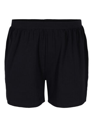 Lockere Shorts aus Baumwollmischung, Black, Packshot image number 0