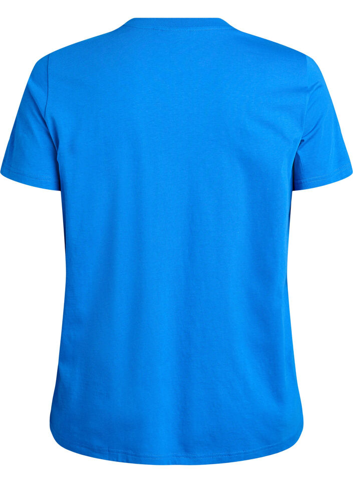 Basic T-Shirt aus Baumwolle mit Rundhalsausschnitt, Blau, Packshot image number 1