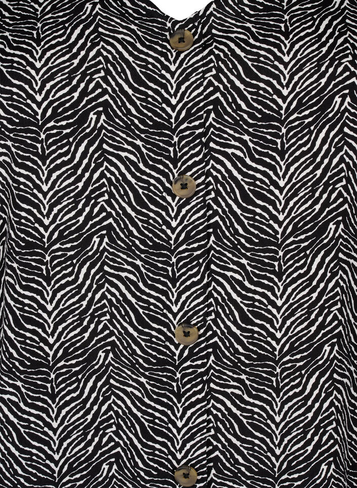  Viskosebluse mit Knöpfen, Black Graphic AOP, Packshot image number 2